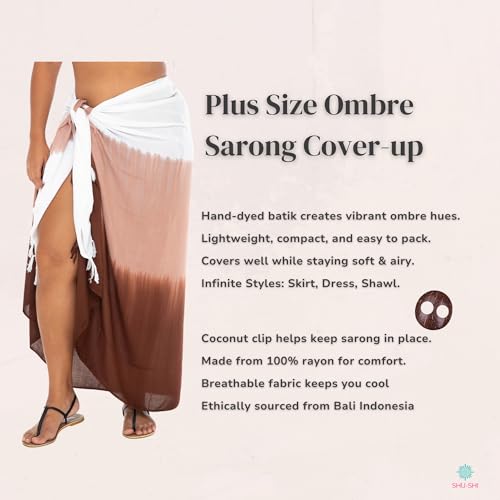 SHU-SHI Sarong Wraps for Women Pareo Swimsuit Coverup Plus Size Beach Skirt Cover Up Ombre2