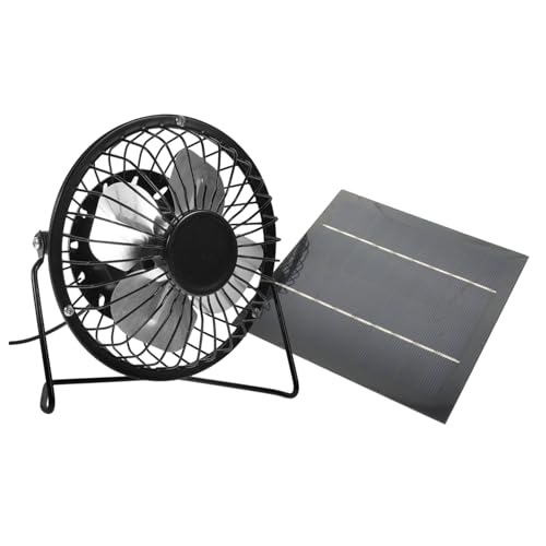 Yardwe 1set Solar Panel Pet Fan Kit Cooling System for Dog Houses Chicken and Greenhouses Quiet Airflow Easy Installation Random Fan Stand Included