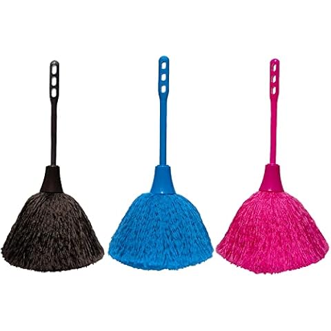 M-jump 3 Pack Microfiber Delicate Duster,Comfortable Non Slip Handle, 3 Colour Washable Dusting Brush for Blinds Kitchen Keyboard Office Cover