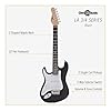 3/4 LA Left Handed Electric Guitar by Gear4music Black #1