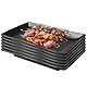 6 Stück 20.6 X 13CM Servierplatten Rechteckig, Vorspeisenteller Kuchenteller, Schwarz Matt Dessertteller, Geschirr Schwarz Matt für Dessert Snack Obst Beilagen Sushi Teller