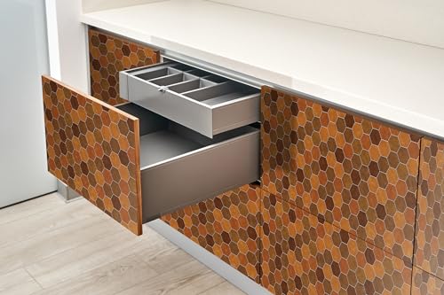 Adhesivo Autoadhesivo para Muebles Wallfluent Papel Pintado Mate Hexágonos Marrones 5