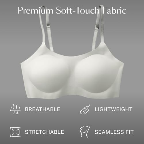 Image of EBY Seamless Support Bralette with Adjustable Straps, Bralettes for Women, Wireless Bra for Women - Pearl, 2X-Large Plus