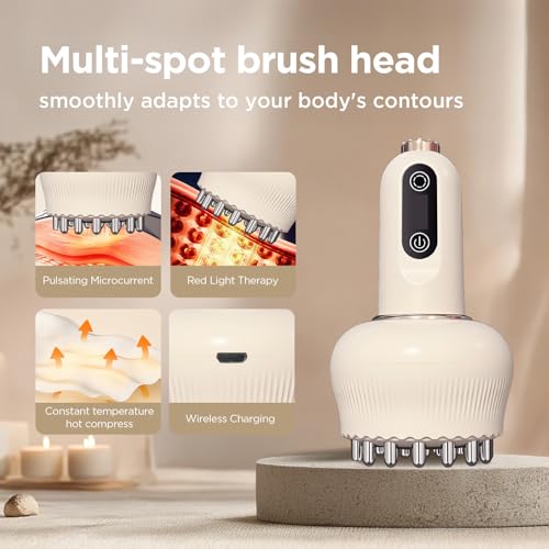 Lymphatic Drainage Massager, Cellulite Massage Tool: Reduces Stretch Marks & Cellulite for Legs, Arms, Belly - Body Sculpting Device with Microcurrent, LED Light, Heat & Vibration - Image 3