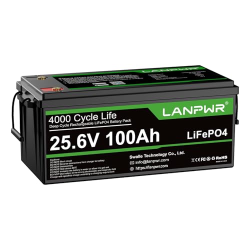 LANPWR 24V 100Ah Bluetooth LiFePO4 Battery with BMS