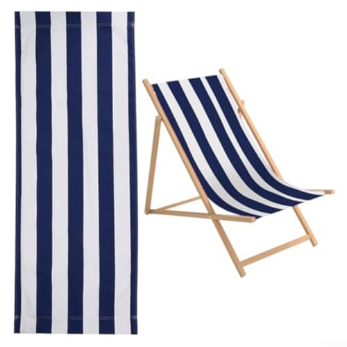 Strandkorb-Ersatzstoff, 120 x 44 cm, Ersatz-Leinen-Tuch für Liegestuhl, Liegestühle, Sonnenliegen, 2 Stück