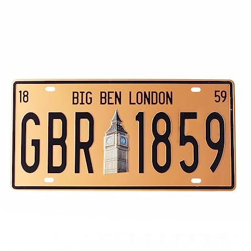 Image of GBR 1859 Multipurpose Metal Signs - License Wall Plate, Decorative Car Tag - Ideal for Cafe, Restaurant, Shop, Home, Hotel, Club, Office, Living Area