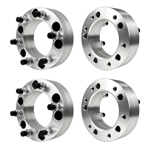 VrooDrive 5x5.5 to 6x5.5 2 Wheel Spacers | Forged Spacers with 5 Lug 108mm 1/2 Studs | Silver Wheel Spacers Adapters 4PC