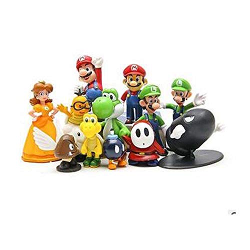 Cute Super Mario Bros Bowser Koopa Yoshi Mari PVC Action Figures 8-15cm Model Dolls Toys Ornament Decoration