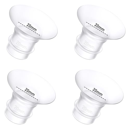 Image of 4Pcs Breast Pump Flange Insert 20mm Compatible with Momcozy/Spectra/Medela/eufy/Elvie/Lansinoh/Paruu P10 Breast Pump, Fit for Momcozy M5/M9/M6/V2 Pro/V2 pro/S12 Pro/eufy E10 S1 S1 Pro, 24mm Flange