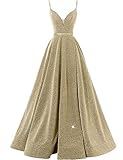 Features: Deep v-neckline with spaghetti straps; Side slit; with Pockets; Elastic material; Adjustable lace up back; A-Line style, it's sure to make you look impressive at the party. Occasion: Prom dress, Evening dress, Bridesmaid dress, Celebrations...