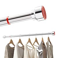 Hershii Expandable Window Shower Curtain Tension Rod Oval Head Clothes Hanging Bar Rail for Closet Wardrobe, No Drilling, 25.4mm Pipe Diameter