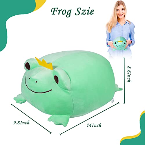Cazoyee Super Soft Frog Plush Stuffed Animal, Cute Frog Plush Pillow, Kawaii Frog Plushie Hugging Plush Squishy Pillow Toy Gifts For Kids #TOP3