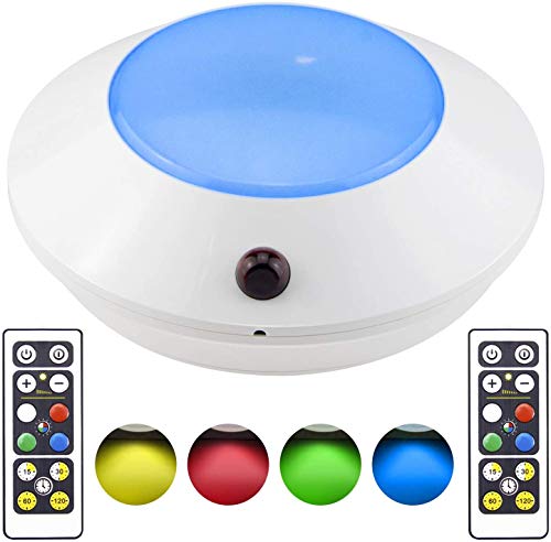 BIGMONAT Shower Light Battery Color Changing Ceiling Light, Wall Light with Remote Wireless Big Puck Light Indoor ,Brightness Dimmable Timer Setting Entrance Light for Ceiling Stair Wall Shelf