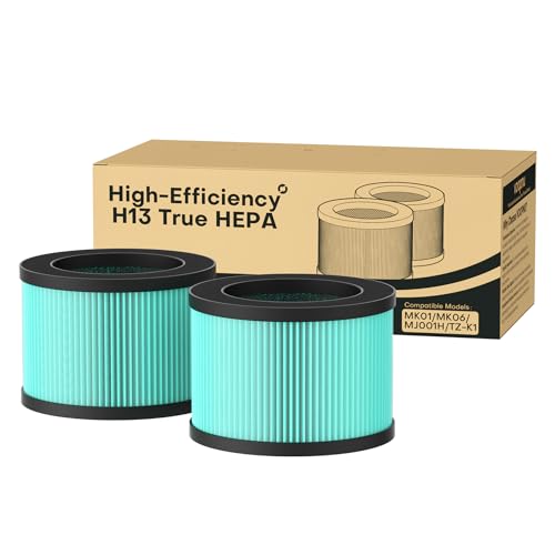 Image of 2 Pack MK01 MK06 TZ-K1 Air Filter Replacement Compatible with AROEVE MK01 MK06 MG01JH, MJ012H, ToLife TZ-K1, FreAire HAP601 KN6391RGB Air Purifier, 4-in-1 High-Efficiency H13 HEPA, Pet Dander Version