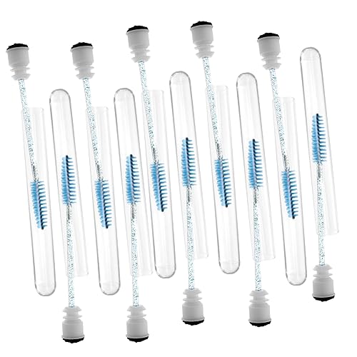 HAPINARY Mascara Brushes Tubes Set 10pcs Eyelash Extensions Brush Lash Brow Comb Tape Eyelash Extension Lash Brush for Mascar