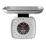 Taylor Analog Kitchen Scale Mechanical Food Scale, 22 lb Capacity, Multicolor