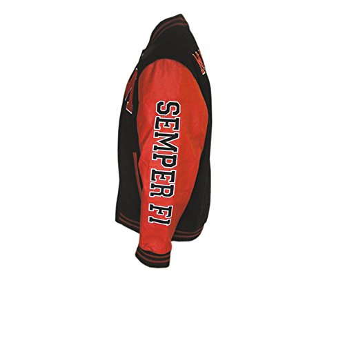 Jwm Men'S Varsity Jacket Us Marines Xxlarge Black/Red thumb #3