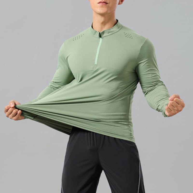 Men's Performance Quarter-Zip Athletic Pullover Lightweight Long Sleeve Activewear for Running and Training2