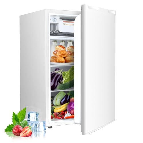 Image of Electactic 4.5 Cu.ft Mini Fridge with Freezer, Compact Refrigerator with Reversible Single Door, Adjustable Thermostat, Low Noise, Energy Efficient for Office, Dorm, Bedroom, Apartment White