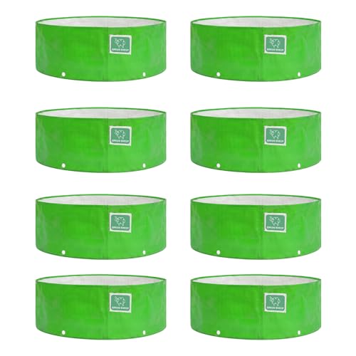 Image of GREENSHEEP HDPE Grow Bag Heavy Duty 260 GSM Round Plants Flower Growing Bags Floor Standing Mount Type for Home Garden Balcony Terrace Kitchen Nursery (Green, 18x6 inch, Pack of 8)