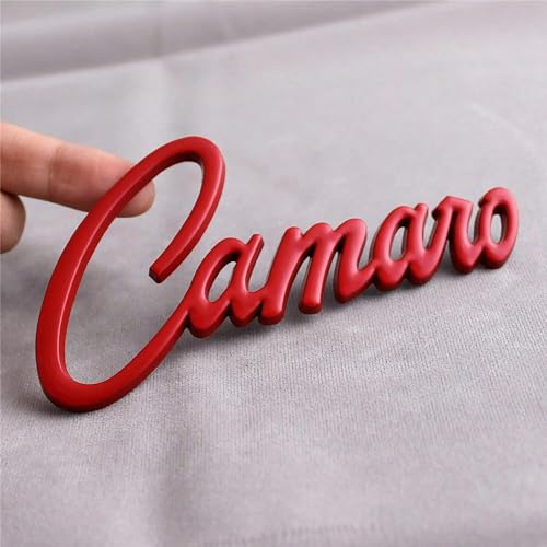 Image of 2Pcs Camaro Emblems 3D Metal Car Badge Sticker Letter Nameplate Replacement for Camaro SS ZL1 Z28 (Red)