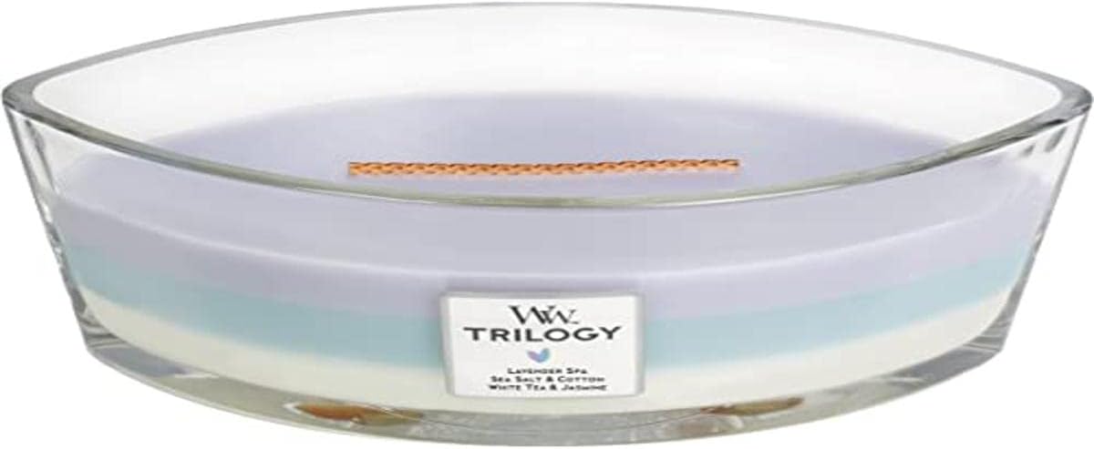 WoodWick Ellipse Scented Candle, Calming Retreat Trilogy, 16oz | Up to 50 Hours Burn Time