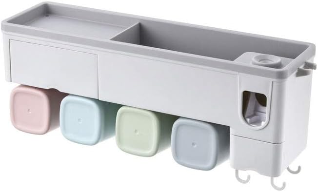 Magnetic Attraction Toothbrush Holder Couple Toothpaste Shaver Shelf Cup Storage Rack Bathroom Washroom Accessories Set Wall(23cm)