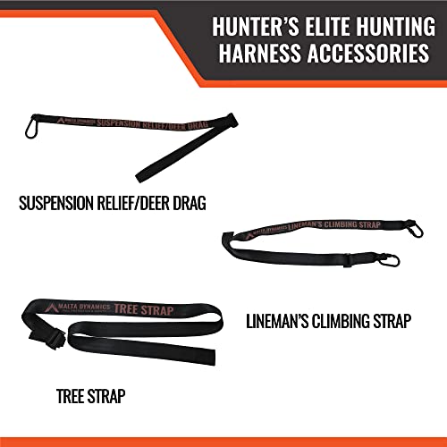 Malta Dynamics Hunter's Elite Harness With Tree Strap, Lineman's Climbing Strap, And Deer Drag Suspension Relief #TOP1