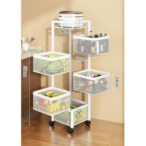 Cesta giratoria para cocina con movilidad 360° y 5 niveles organizadores independientes