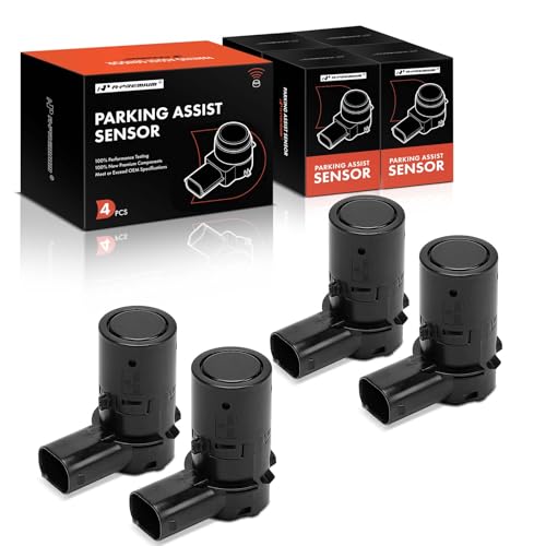 A-Premium 4-PC Front Reverse Backup Parking Assist Sensor Compatible with Select Land Rover Models - LR3 2005 2006 2007 2008 2009, Replace# YDB500390GAN, YDB500390HES