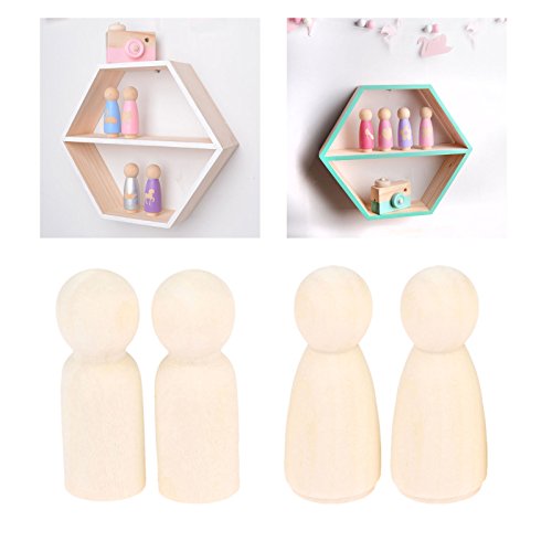 10 Pcs People Shapes, Female Decorative Wooden Doll People, Unfinished Wooden Peg Doll Bodies, Great For Arts And Crafts, 43Mm #TOP3