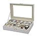 Produktbild FYHH-JZHY Uhrenbox Weiß Kleine Uhrenbox Aus Frischem Pu-Leder 12-Bit-Thekenaufbewahrungsbox Herren- Und Damenbox