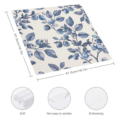 Servilletas de Tela con Patrón Floral Azul 2 PCS miniatura 2