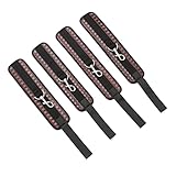 EXREIZST Adjustable 4 Premium Soft Leather Cuffs Soft Leather Straps for Hand-Ankle-Wrist Adjustable Home Gyms Sports Fitness Training Tool Set, Black