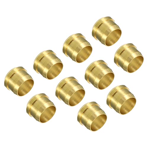 PATIKIL 8mm Tubo OD Ottone Compressione Manicotti Cerrule 10pz Ottone Compressione Raccordo Assortimento Kit
