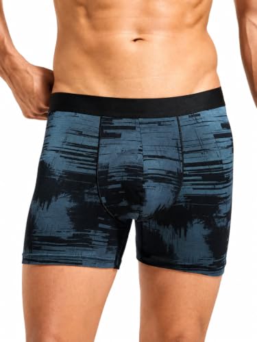 Image of TECHNOSPORT Men's Colorblock Trunks Underwear with ElastoLITE 4 Way Stretch Lightweight Breathable Moisture Wicking Soft Anti Odour Anti Microbial Comfort Fit Boxer Briefs Innerwear for Men