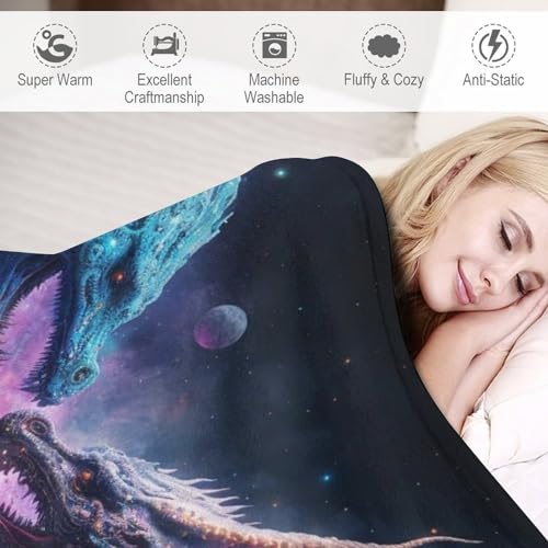 Couverture dragon douce idée cadeau idéale pour lit et salon