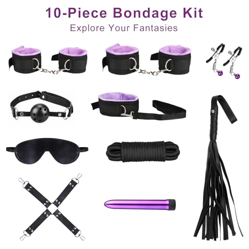 Miniatura 2 de Kit De Bondage Sm Oziral De 10 Piezas, Juego De Bondage Para Cama Bdsm, Juguetes Sexuales Para Parejas, Juego Bdsm Para Principiantes, Accesorios Para Mujeres Con Tapón Anal, Juego Sexual Para Parejas
