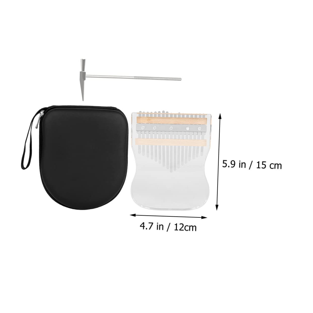 FUNOMOCYA 1Set Key Clear Acrylic Thumb Piano Transparent Finger Piano for Beginners Portable Musical Instrument with Carrying Case for Adults and Music Lovers