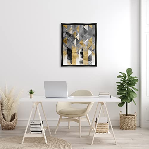 Image of Stupell Industries Modern Triangular Stripes Sharp Geometric Pattern, Design by Chariklia Zarris, 24 x 30, Black Floater Framed