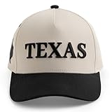 Falidem Unisex Vintage Trucker Hat, Trendy 5-Panel Structured Baseball Cap, Adjustable Snapback Hat Gift for Men Women (Texas/Black)