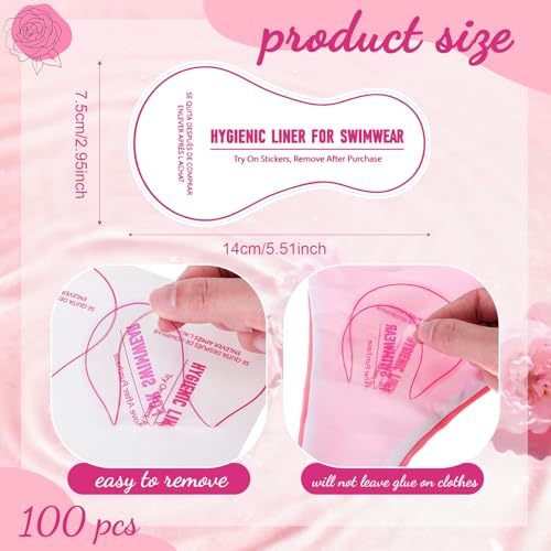 Image of Dunzoom 100 Pcs Protective Hygienic Thong Liners Women Clear Adhesive Panty Liner Strips Try on Stickers for Swimwear Bikini