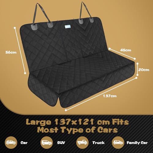 Nobleza Dog Car Seat Cover - Waterproof, Nonslip Scratch Proof Back Seat Protector for Universal Cars Rear Seats, Durable 137×121cm - Image 5