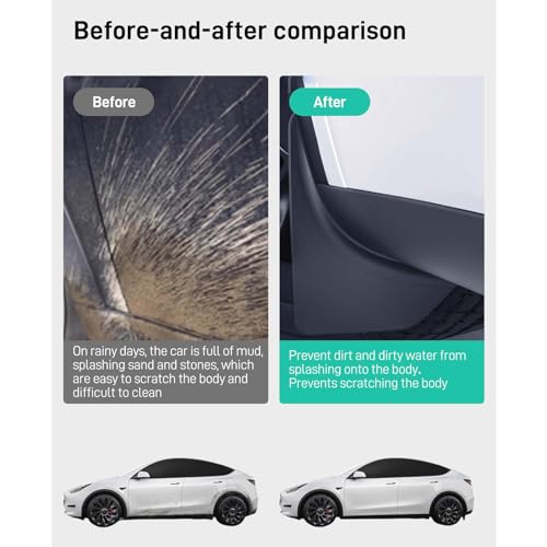 Image of 4 Pcs Upgraded Model Y Mud Flaps, Compatible with Tesla Model Y 2023 2024- Flexible Mud Guards for Model Y, No Drilling Splash Guards Mudflaps, Compatible Accessories for Tesla Model Y