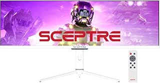 Sceptre IPS 43.8 inch UltraWide 32:9 LED Monitor 3840x1080 up to 120Hz DisplayPort HDMI USB Type-C HDR600 AMD FreeSync Premium Build-in Speakers and Remote, Nebula White (E448B-FSN168)