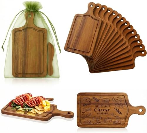 Nuenen 30 Pcs Mini Wooden Charcuterie Board Bulk, Small Wood Cutt...