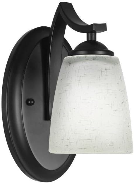 Toltec Lighting 551-MB-460 Zilo - 1 Light Wall Sconce-9.75 Inches Tall and 5.25 Inches Wide, Finish Color: Matte Black, Glass Color: Square White Muslin