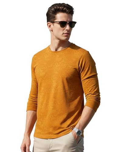 Image of Urbano Fashion Men's Printed Full Sleeve Slim Fit Cotton T-Shirt