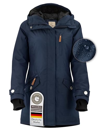 Berydale Damen Funktionsparka Jacke, Marine - Gefütterter Winter Parka, XL EU